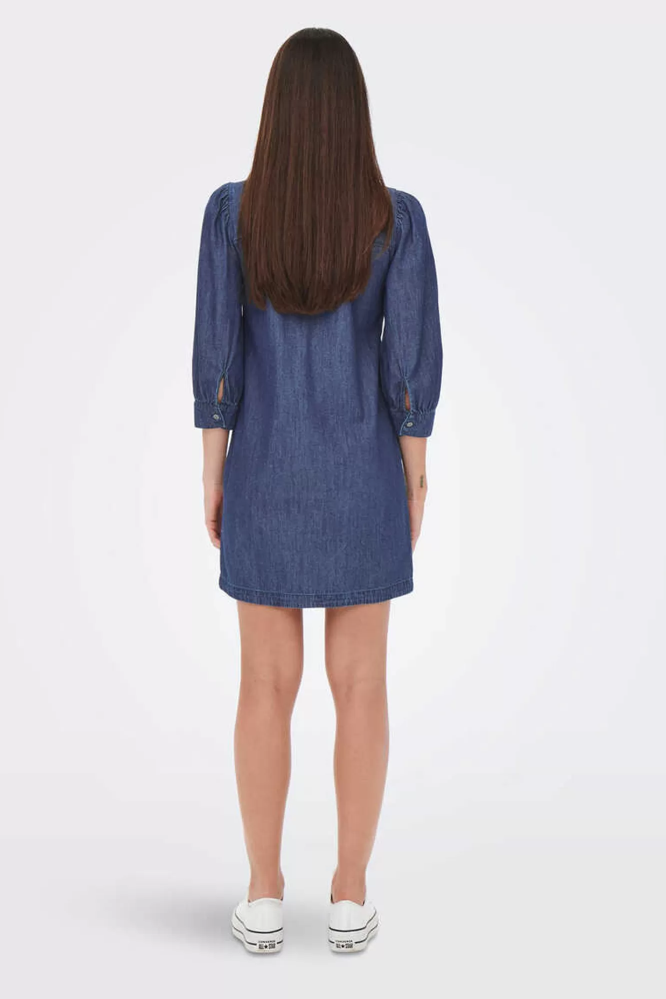 Only Vestido Denim Manga Comprida
