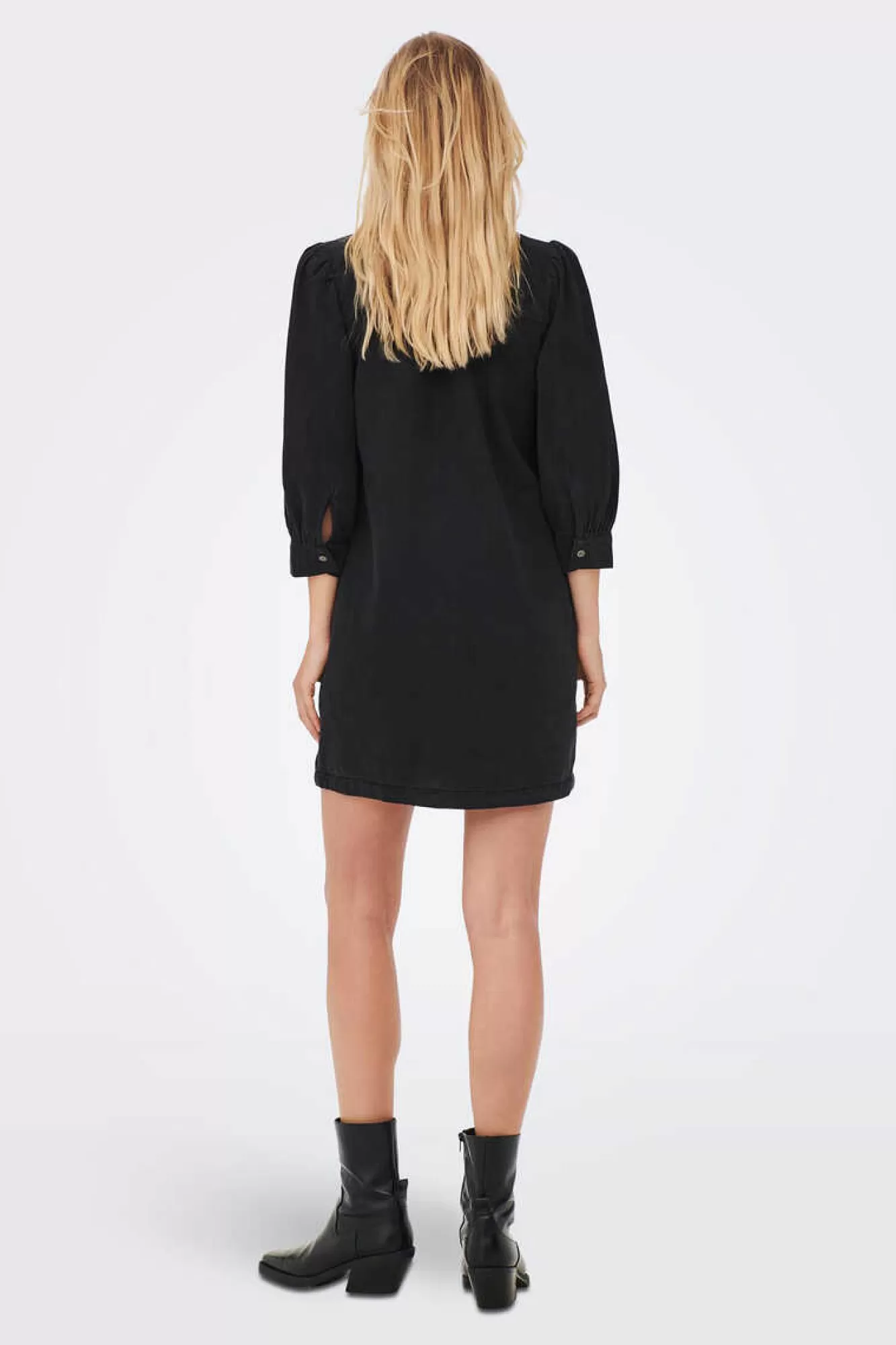 Only Vestido Denim Manga Comprida