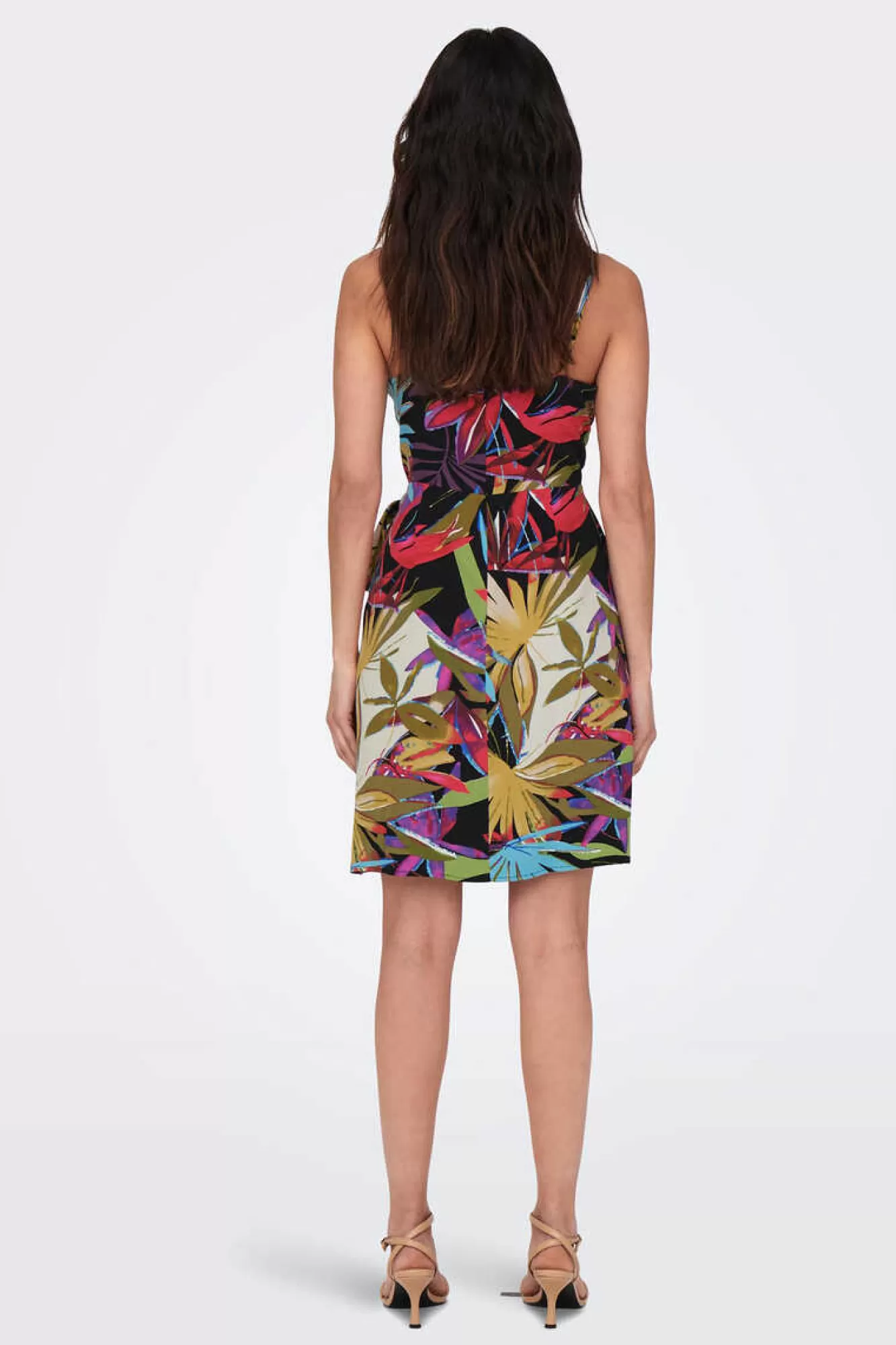 Only Vestido Detalhe Laco Com Linho
