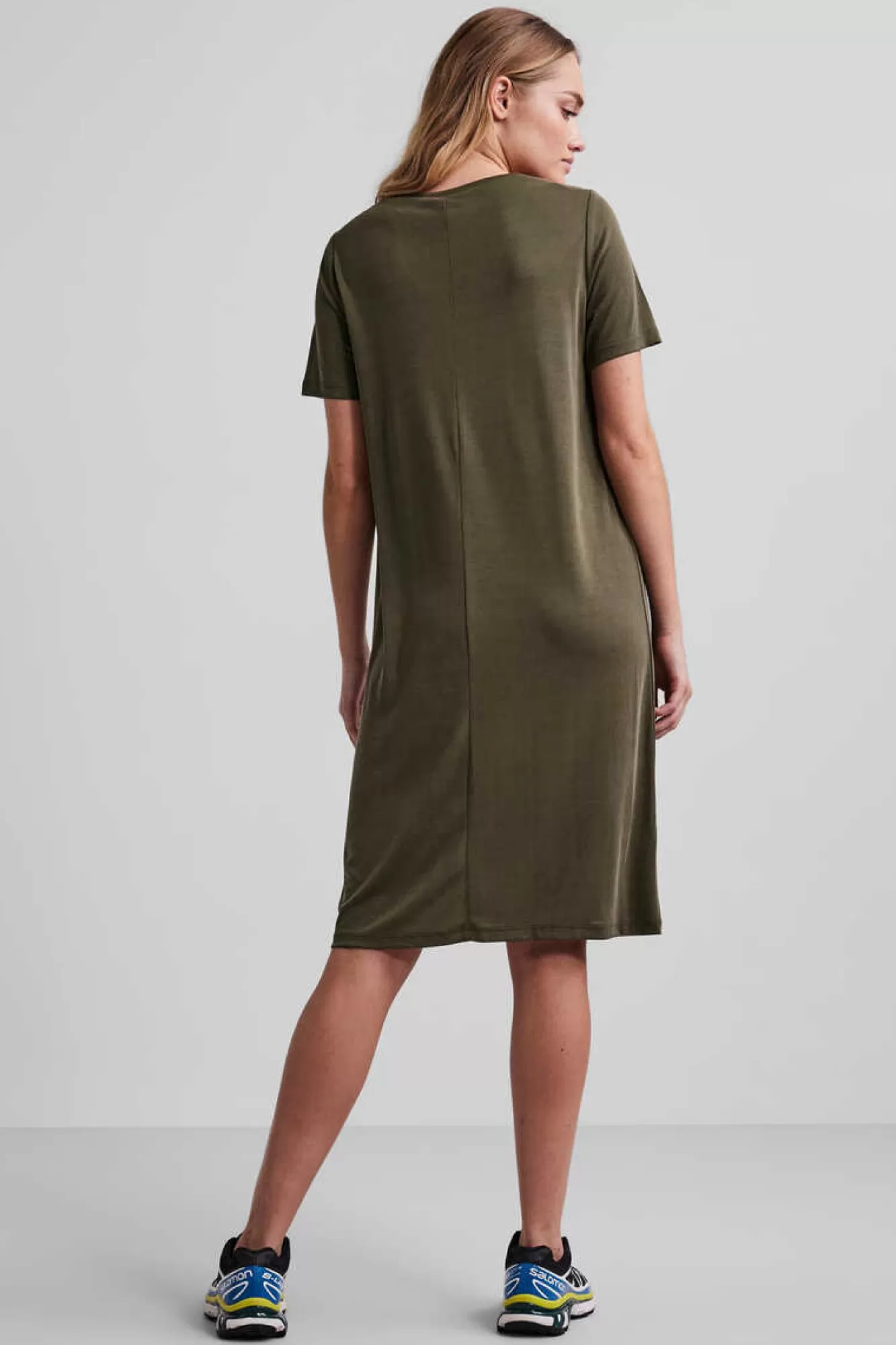 Pieces Vestido Midi De Tencel