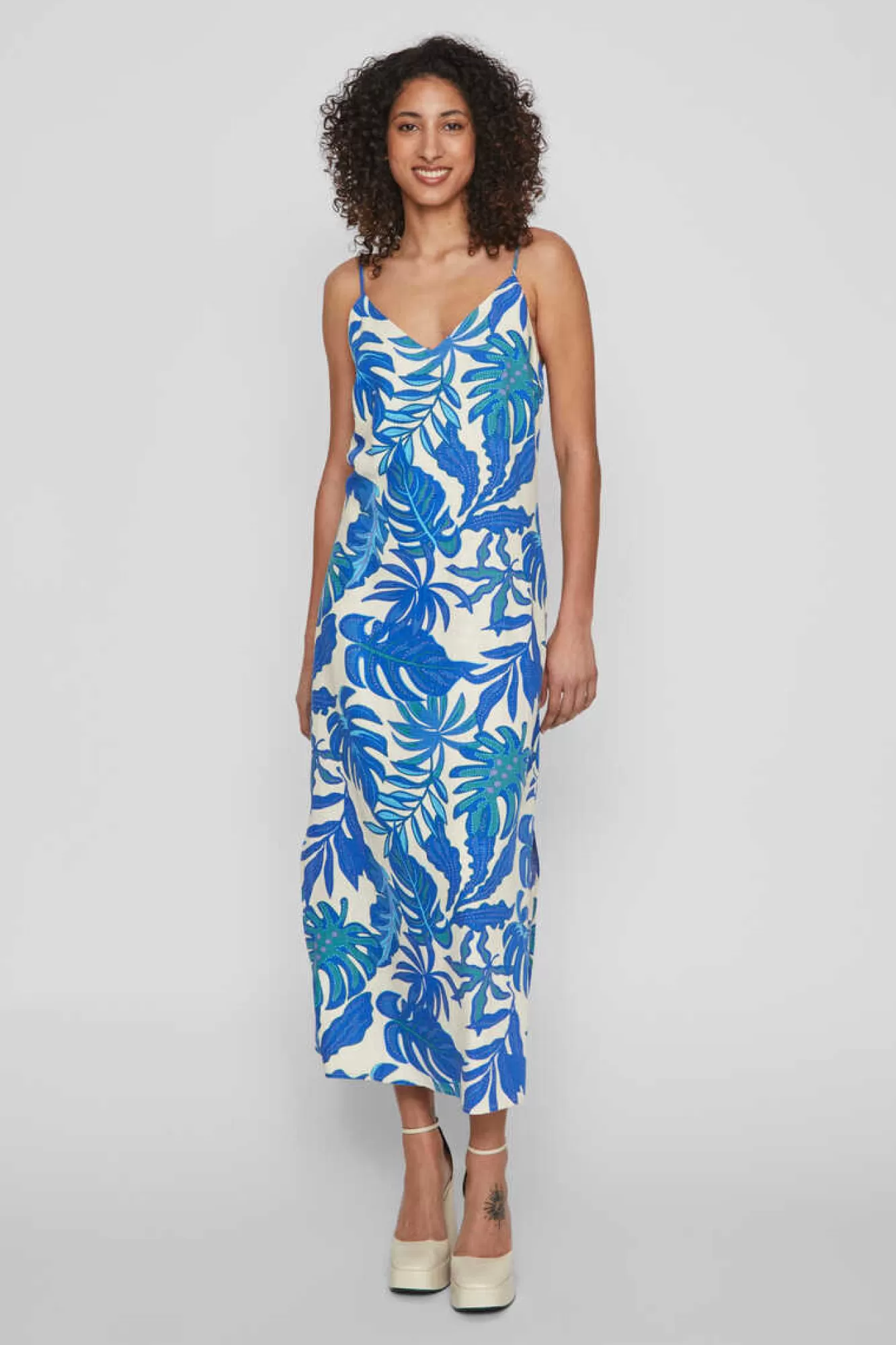 Vila Vestido Midi Linho